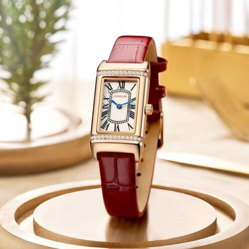 ROCOS Womens Square Watch Luxury Quartz Watches For Ladies Analog Wristwatch Classic Clock Minimalism Wristwatches R0239L