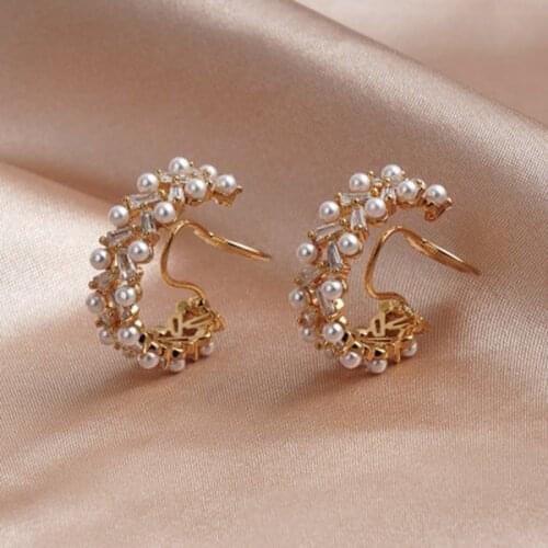 New Vintage Japan Korean Clip Earrings for Women Handmade Sweet Simulated Pearl Circle Without Piercing Jewelry Pendientes Gift