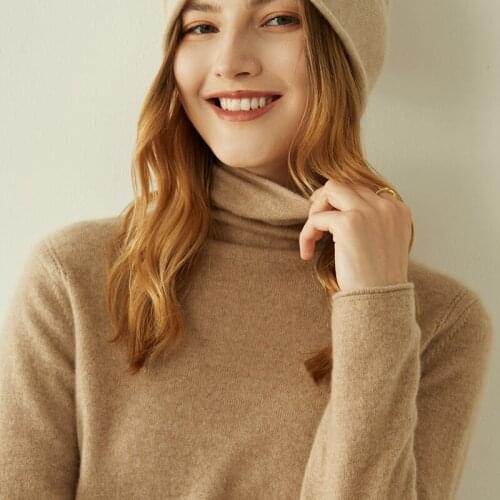Women Jumper 100% Cashmere Sweater 2021 New Winter Turtleneck Knitted Pullover Female Long Sleeve Solid Warm Sweater Ladies Top