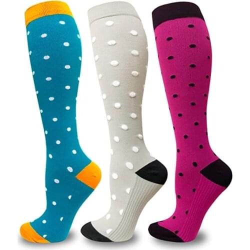 1/2/3 Pairs Compression Socks Football Golfs Tube Unisex Outdoor Sports Bright Dot Medical Nursing Hiking Running Fitness Socks