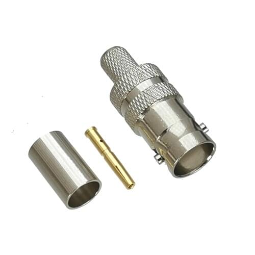 1Pcs Connector BNC Female jack Crimp For RG8X RG-8X LMR240 Cable 50ohm RF Adapter Coaxial High Quanlity