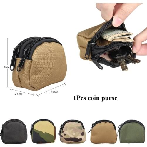 1pcs Outdoor Mini Fanny Pack Camping Zipper Waist Bag Key Coin Small Purse Nylon Organizer Coin Purse Sports Key Bag 8*7.6*4.3cm