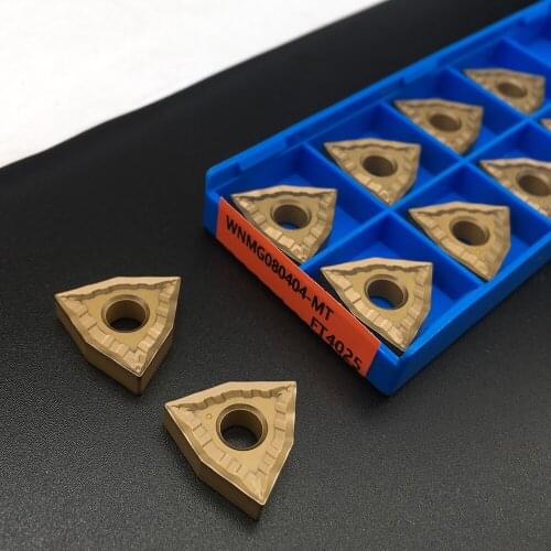 10PCS WNMG080404 MT FT4025 Turning Tool Carbide Inserts For Steel parts External Turning Tool Carbide Insert Lathe Cutter