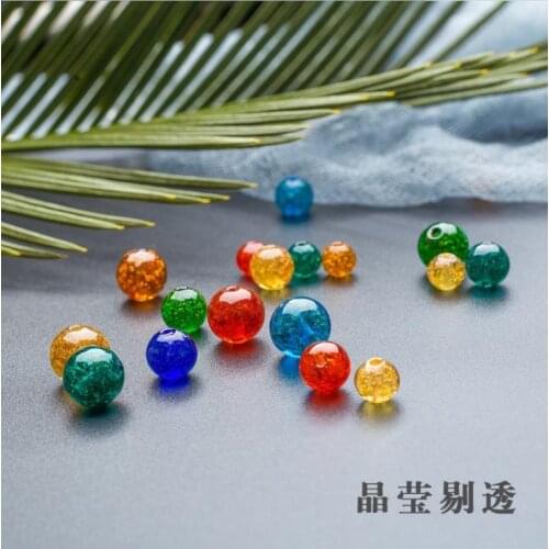20pcs/lot 8mm 10mm Lampwork Glass Beads Multi-Color Round With Shinning Sand for earring necklace making