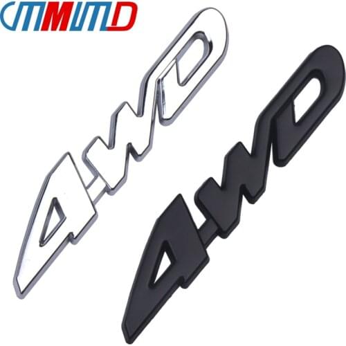 Car Styling 3D Chrome Metal 4WD Badge Emblem Tail Rear Side 4x4 RC Car Sticker Auto Accessories Decor Decal