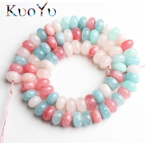 5x8mm Colorful Morganite Stone Beads Round Rondelle Loose Spacer Beads For Jewelry Making Natural Stone Diy Bracelet Necklace