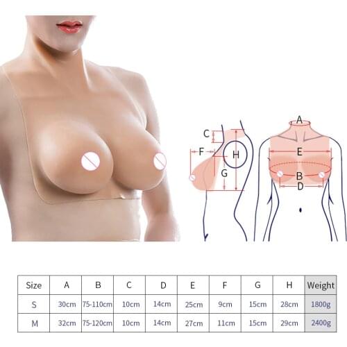 D/E Cup Fake Breast Breathable Backless Silicone Breast for Transgender False Pechos Breast Forms Crossdressing Drag Queen
