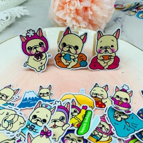 40 PCS Sprouting yellow pug Paper Sealing Stickers Crafts And Scrapbooking book Decorative sticker DIY Stationery