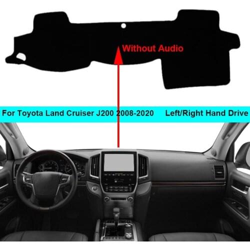2 Layer Car Dashboard Cover Carpet For Toyota Land Cruiser 200 J200 2008 - 2019 2020 LHD RHD Rug Pad Carpet Dashmat Protector