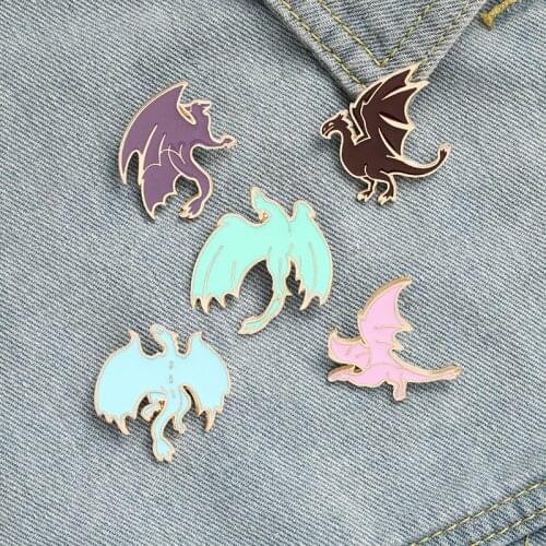 Pterosauria Enamel Pins Custom Dinosaur Brooches Bag Clothes Lapel Pin Beast Badge Wild Animal Jewelry Gift for Kids Friends