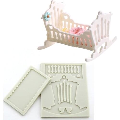 Baby Cots Mould Cookie Cutter & Cots Silicone Mold Fondant Cake Decorating Tool Gumpaste Sugarcraft Chocolate Forms Bakeware