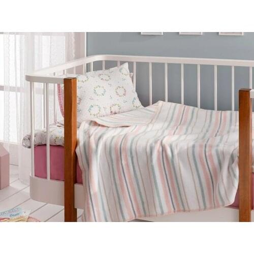 COTTON SOFT BABY BLANKET-SIZE 100X120 CM-BLUE PINK