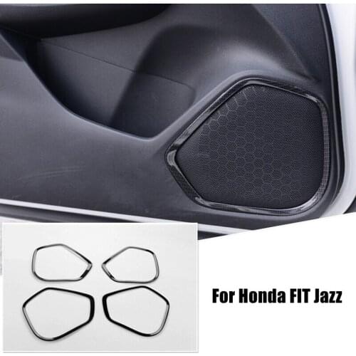 ABS Matte /Carbon For Honda FIT Jazz 2014 15 16 17 18 Accessories Car door inner speaker audio Horn ring Cover Trim car styling