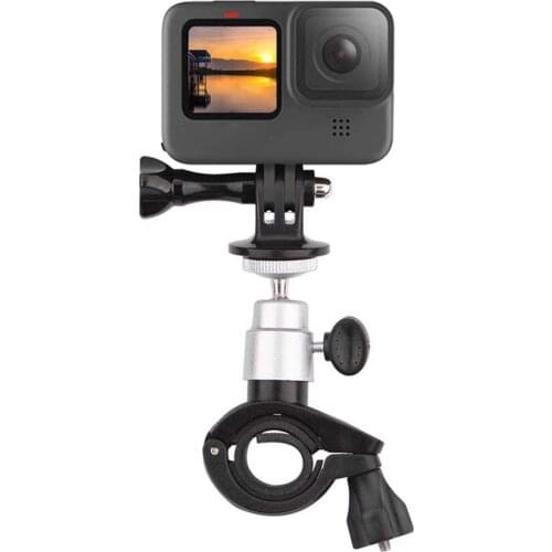 Metal Bike Motorcycle Handlebar Bracket Mount Holder Quick Release Handle Clamp for Gopro Hero9 Camera Accessories Rotate 360