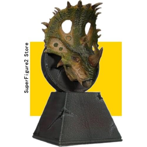 Nanmu Dinosaur Dragon Tower Shield Head Busts Statue with Magnet Classic Toys for Boys Animal Model