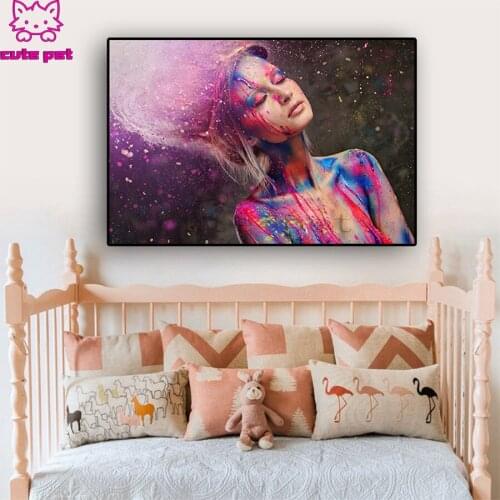 Diy full square round Fashion Color Could Makeup Woman diamond painting 5d diamond mazayka embroidery crystal diamond decor