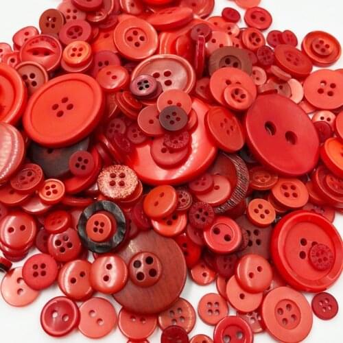 Red 50 Gram DIY Making Hand Knitting dolls clothing Buttons Resin Promotions Mixed Sewing Scrapbook PT233