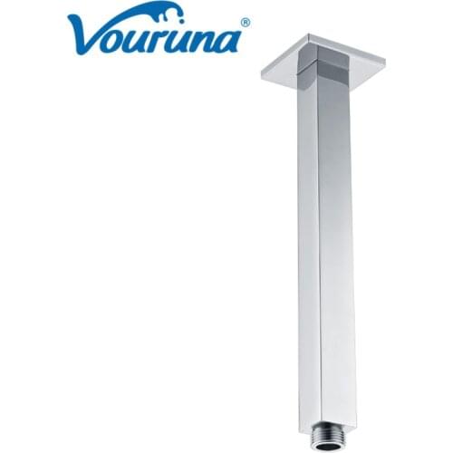 Luxurious Solid Brass Chrome Overhead Shower Bar 200mm Square Ceiling Mounted Shower Arm