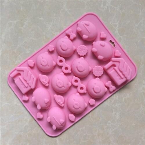 Pig Head House Silicone Chocolate Model Ice Lattice Mold Xg627