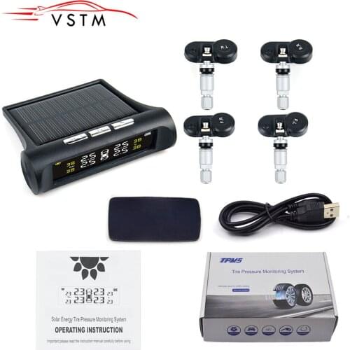 TPMS USB Solar Charging Bar Psi C' display Tire pressure alarm tool Digital Tyre air monitoring system real time auto Hot Sales