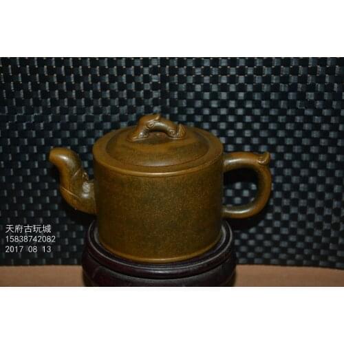 Old Chinese Handcraft Enameled YiXing Purple Clay Teapot ,Elephant,with mark,Free shipping