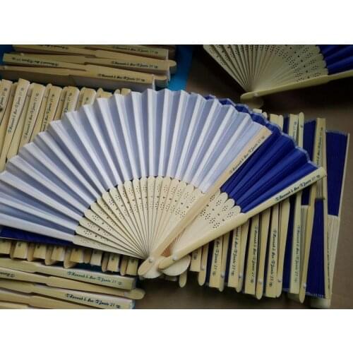 Wedding favors gift ideas personalised silk fabric fans hand fan party decorations