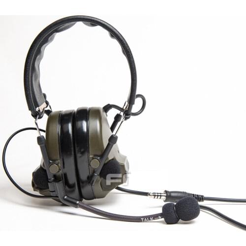 Tactical ComTac III Dual Com Pickup Noise Reduction Headset Earphone for TCA TRI HARRIS PRC-152 PRC-148 Walkie Talkie Radio