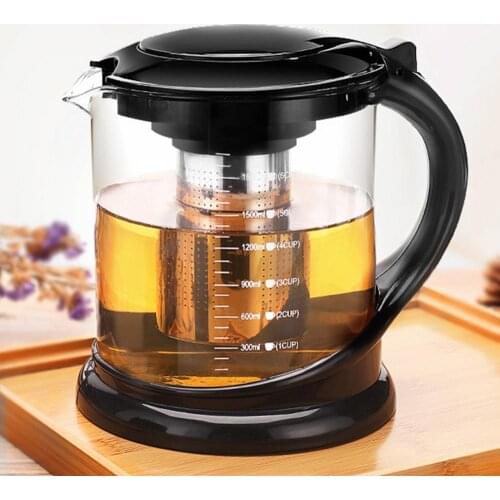 1000/1800ml Glass Heat Resistant Tea Maker Filter Strainer Infuser Cup