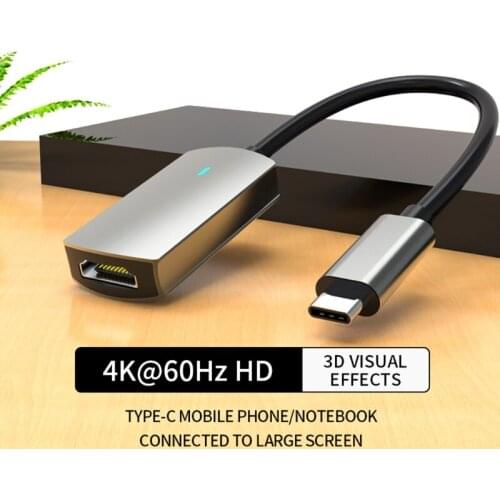 Type C to HDMI-compatible 4K 60Hz High Defination Adapter Data Cable Converter for Cell Phone Notebook