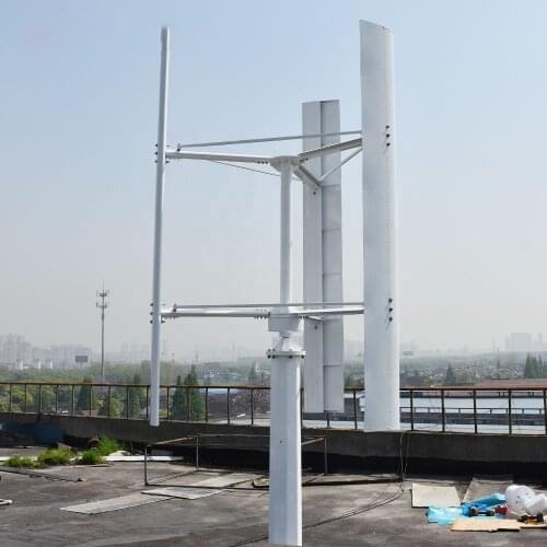 1KW-5KW Vertical Axis 48V/96V/120V/220V Wind Turbine Wind Generator 3 Phases 50HZ 3 Blades No Noise Home Use