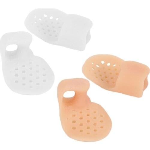 2pcs Toe Separator Small Finger Thumb Silicone Bunion Foot Care Protector Valgus Overlapping Correct Adjust Shoe Pad