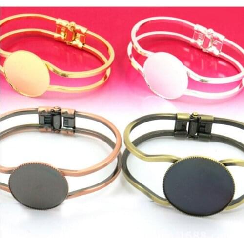 3pcs Plated 4-color Diy Time Gemstone Four-Line Bracelet Bottom Tray 20mm - 25MM-30MM
