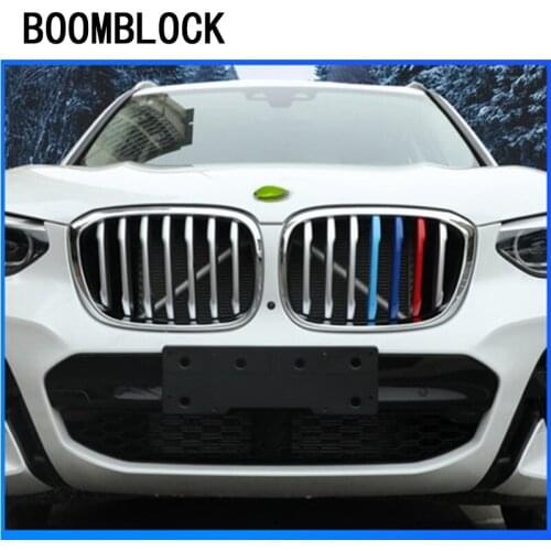 3D M Styling Car Front Grille Trim Sport Strips Cover Motorsport Power Performance for BMW X3 G01 X4 G02 2018 2019 Accessories
