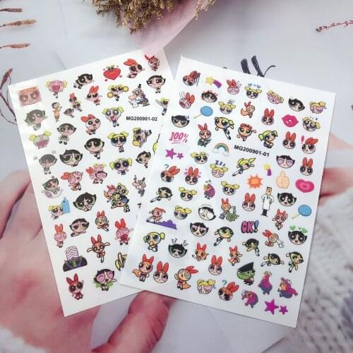 3d DIY Japanese Style Thin Light Traceless Nail Stickers Lovely Carton Nail Art Dry Nail Decals Policewomen Manicure Women Girls