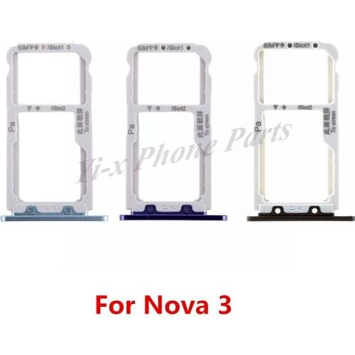 50pcs/lot SIM Card Tray Micro SD Card Tray Holder Slot For Huawei Nova 3 Nova3 Replacement Parts