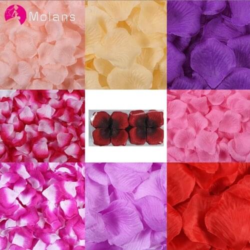MOLANS 500pcs 5*5cm Silk Imitation Rose Petals for Wedding Decoration Muti-color Fabric Flower for Proposal Arrangement Ornament