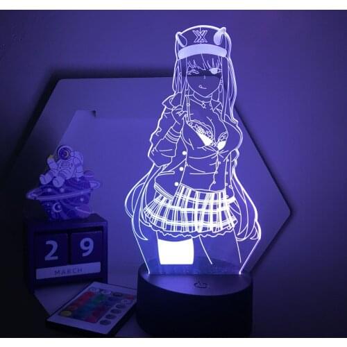 Anime 3d Lamp Zero Two Figure Nightlight Kids Child Girls Bedroom Decor Light Manga Gift Night Light Lamp Darling In The Franxx