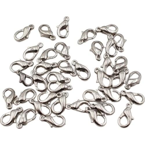 APDGG 30 Pcs Labster Copper White Gold Plated Clasps For Pearl Bracelets Necklaces Making DIY Craft Accessories