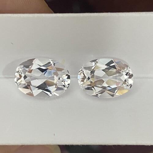 Big Size 10X14mm 6.5 Carat Hand Make Oval Shape 12# White Corundum 5A Quality Lab White Sapphire Gemstone