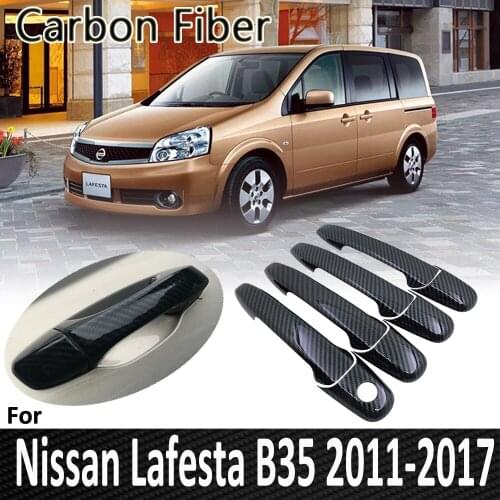 Black Carbon Fiber for Nissan Lafesta B35 Highway Star 2011 2012 2013 2014 2015 2016 2017 Aoto Door Handle Cover Car Accessories