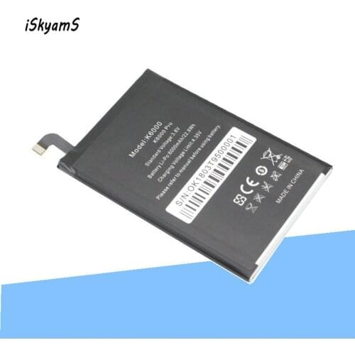 ISkyamS 1x 6000mAh 3.8V Replacement Li-Polymer Battery For Oukitel K6000 K6000 Pro 5.5 inch 4G LTE
