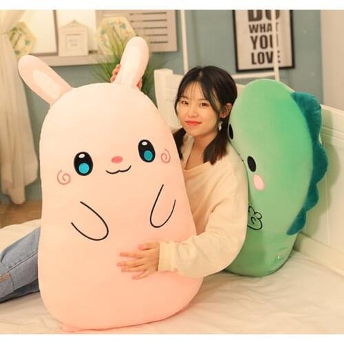 Kawaii Rabbit Dragon Cat Pig Soft Stuffed Cute Sleeping Plush Animal Dolls Pillow Home Bed Decor for KIds Friend Birthday Gift