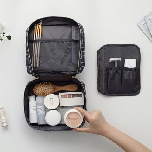 Square double cosmetic bag travel wash bag portable outdoor waterproof storage box for business trip