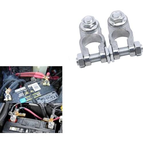 Hot 2Pcs Car Battery Connector Post Battery Terminal Pile Cap Charging Clamp Connector Car Truck Battery Terminal Connector