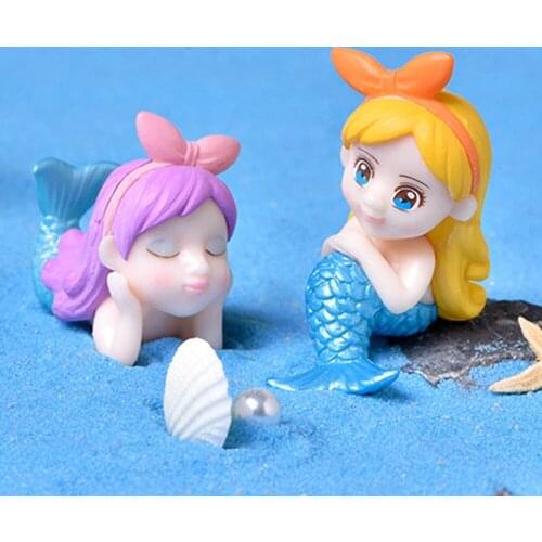 Lovely Mermaid Miniature Figurine Micro Landscape DIY Aquarium Aquarium Small Fairy Garden Decorative Table Craft Home Accessori