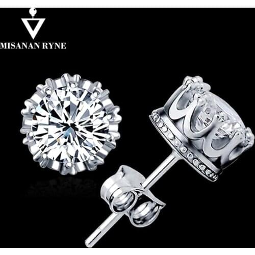 MISANANRYNE 2019 Stud Earings Fashion Jewelry Unisex Trendy Women/Men Crystal Earrings Crown Earring Piercing Gifts Wholesale FY