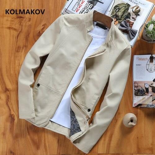 Autumn spring Jackets men solid coats casual mens high quality outwear slim fit coat 100% cotton jacket male size M-4XL 5XL