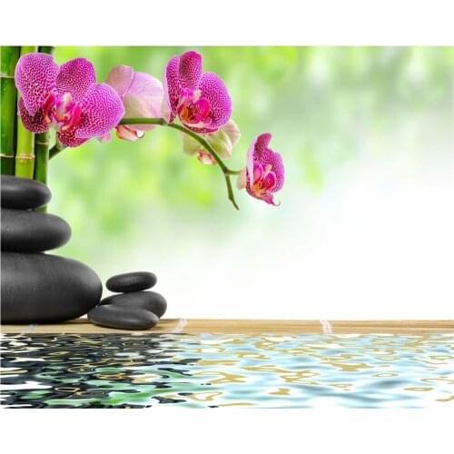 Beibehang Customize any size wall paper on stone and bamboo on the orchid photo wallpaper with modern home decoration wallpaper