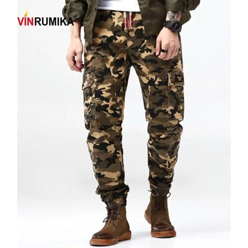 New 2020 Autumn Mens Military Jungle Camouflage Multi-pocket Harem Pants Man Spring Cotton Army Casual Cargo Pant Long Trousers
