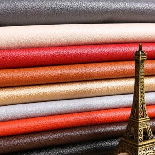 Solid Color PU Artificial Leather Thick Waterproof Sofa Soft Bag Car Bedside Diy Hard Bag Leather Fabric Per Meter Home Textile
